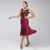 Laden Sie das Bild in den Galerie-Viewer, Sexy Design Lace Stitching Mermaid Dress For Women Latin Dance Dress Rumba Costume Tango Dance Wear