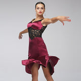Laden Sie das Bild in den Galerie-Viewer, Sexy Design Lace Stitching Mermaid Dress For Women Latin Dance Dress Rumba Costume Tango Dance Wear